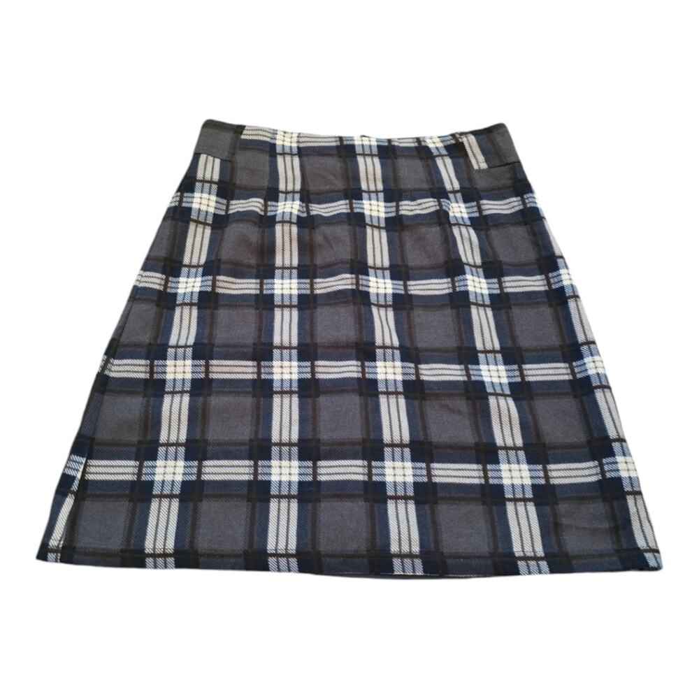 41 Hawthorne Windowpane Plaid Super Soft Skirt Size Medium